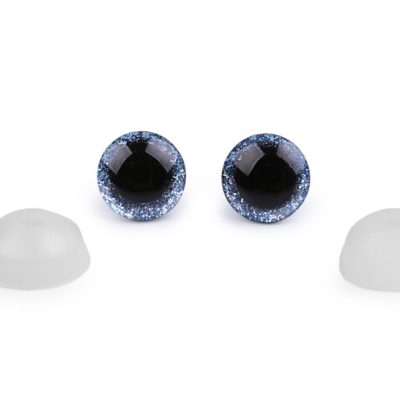 Ochi pentru jucării cu sclipici albastru deschis Ø12 mm